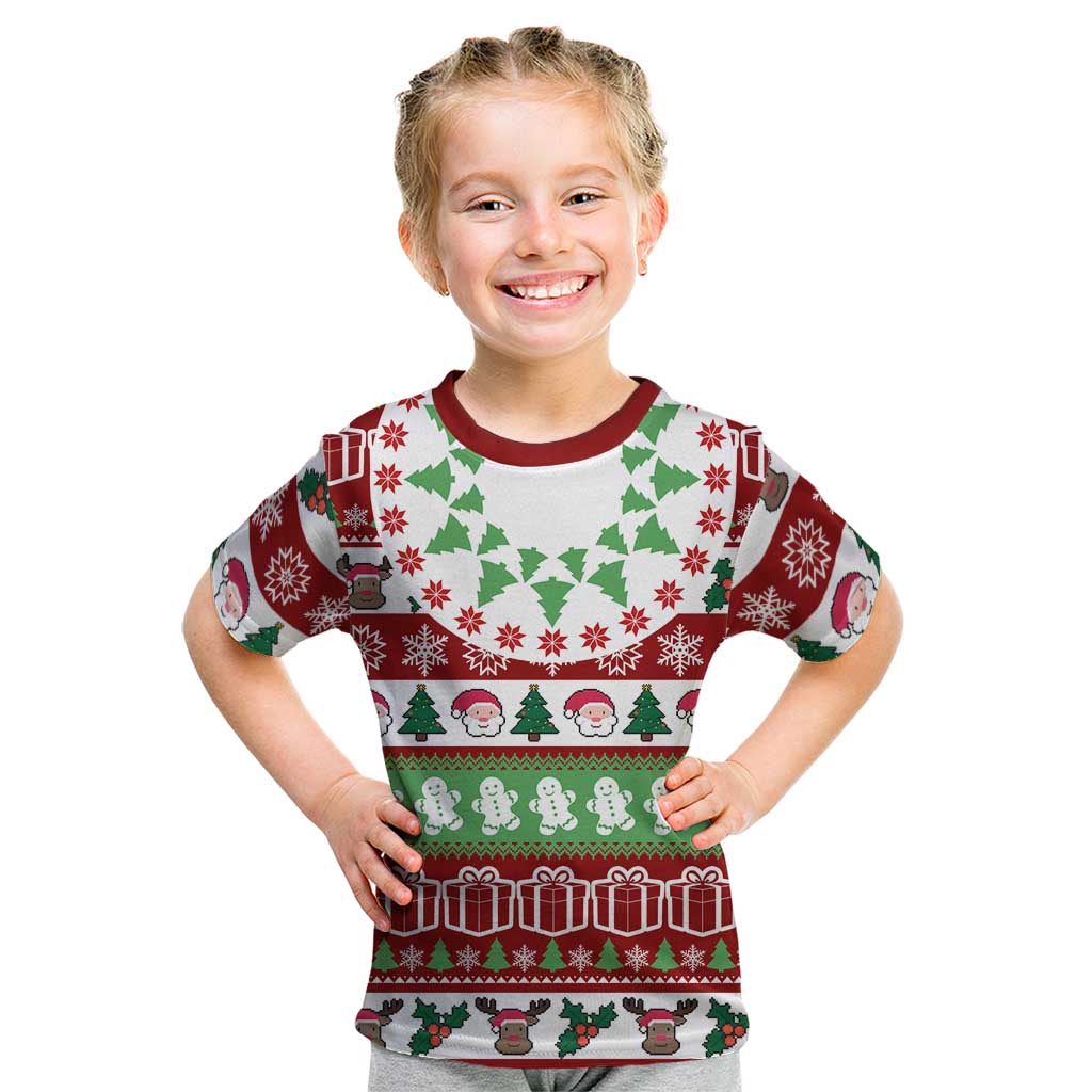 Snowman Tree Christmas Kid T Shirt Xmas Holiday Patterns - Wonder Print Shop
