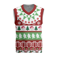 Snowman Tree Christmas Knitted V-Neck Vest Xmas Holiday Patterns - Wonder Print Shop