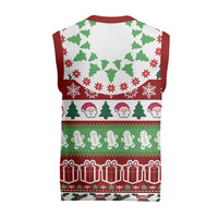Snowman Tree Christmas Knitted V-Neck Vest Xmas Holiday Patterns - Wonder Print Shop
