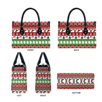 Snowman Tree Christmas Leather Bag Xmas Holiday Patterns - Wonder Print Shop