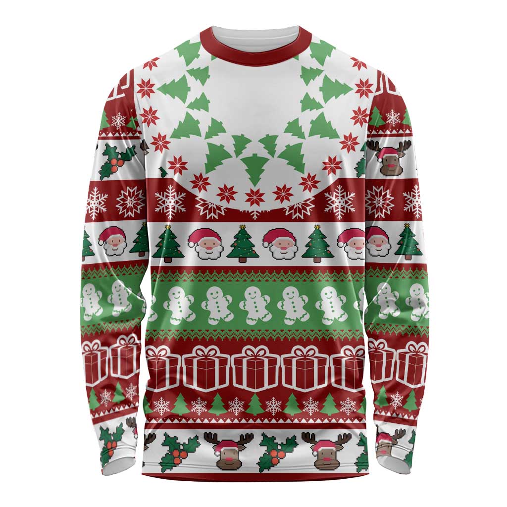 Snowman Tree Christmas Long Sleeve Shirt Xmas Holiday Patterns - Wonder Print Shop