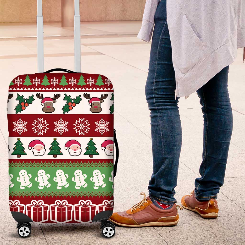 Snowman Tree Christmas Luggage Cover Xmas Holiday Patterns - Wonder Print Shop