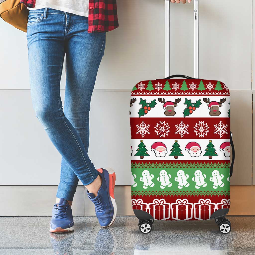 Snowman Tree Christmas Luggage Cover Xmas Holiday Patterns - Wonder Print Shop