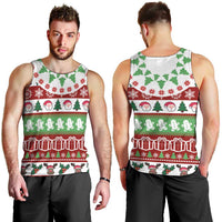 Snowman Tree Christmas Men Tank Top Xmas Holiday Patterns - Wonder Print Shop