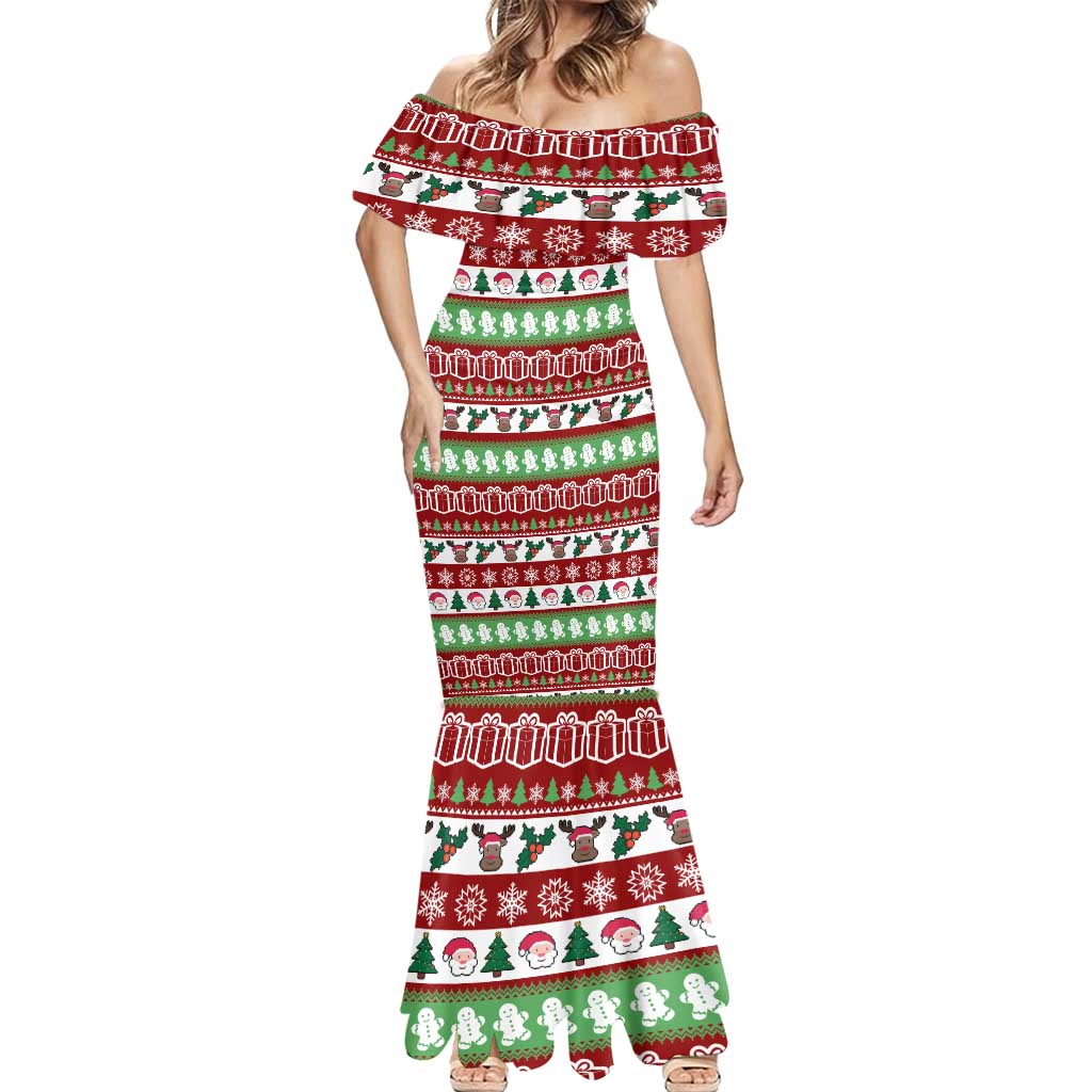 Snowman Tree Christmas Mermaid Dress Xmas Holiday Patterns - Wonder Print Shop
