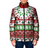 Snowman Tree Christmas Padded Jacket Xmas Holiday Patterns - Wonder Print Shop