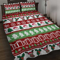 Snowman Tree Christmas Quilt Bed Set Xmas Holiday Patterns - Wonder Print Shop