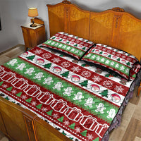 Snowman Tree Christmas Quilt Bed Set Xmas Holiday Patterns - Wonder Print Shop