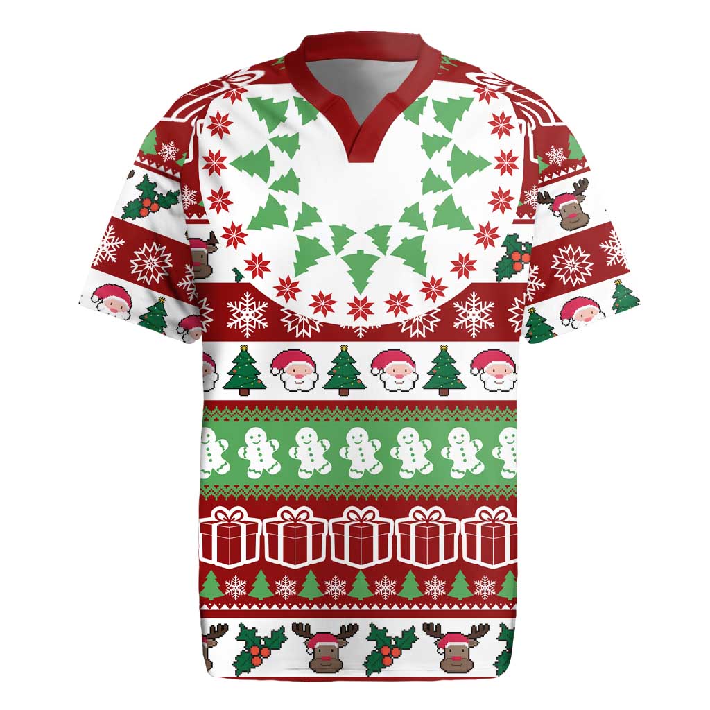 Snowman Tree Christmas Rugby Jersey Xmas Holiday Patterns - Wonder Print Shop