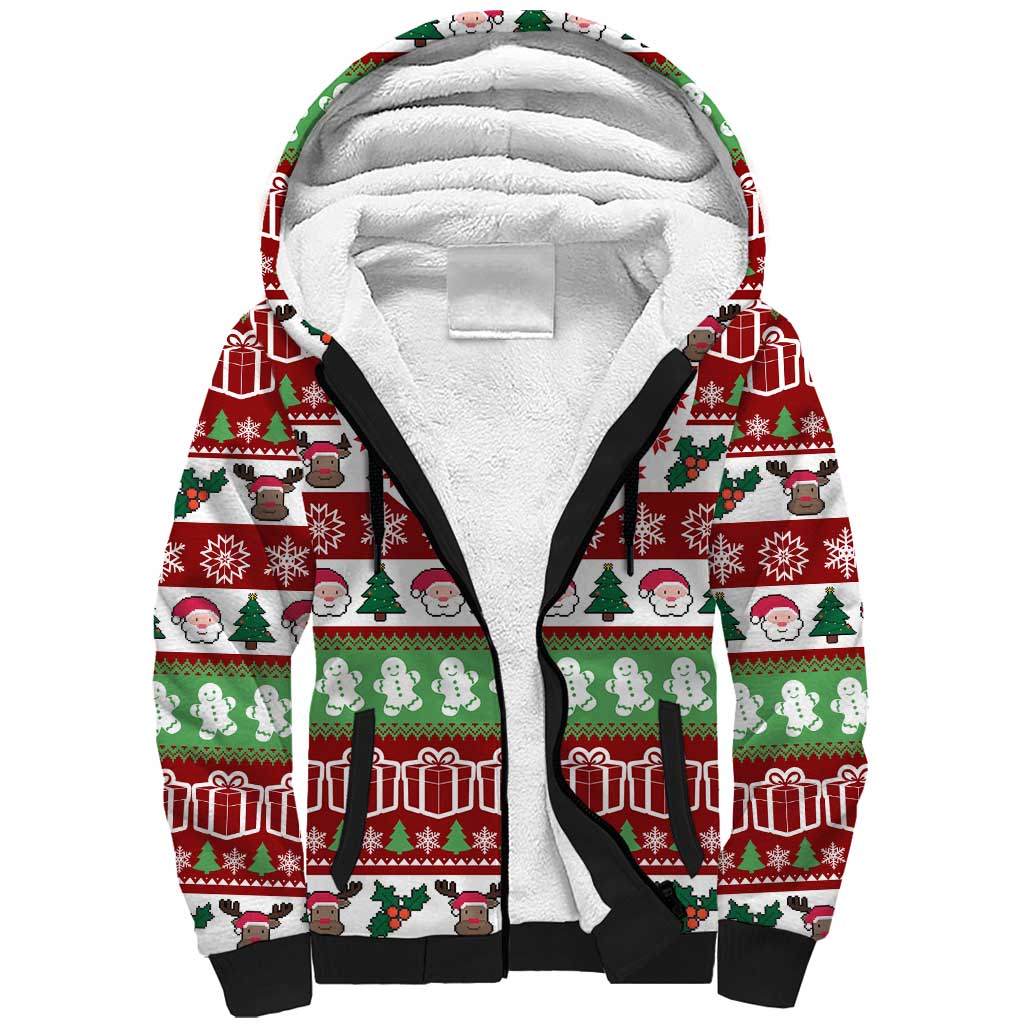 Snowman Tree Christmas Sherpa Hoodie Xmas Holiday Patterns - Wonder Print Shop