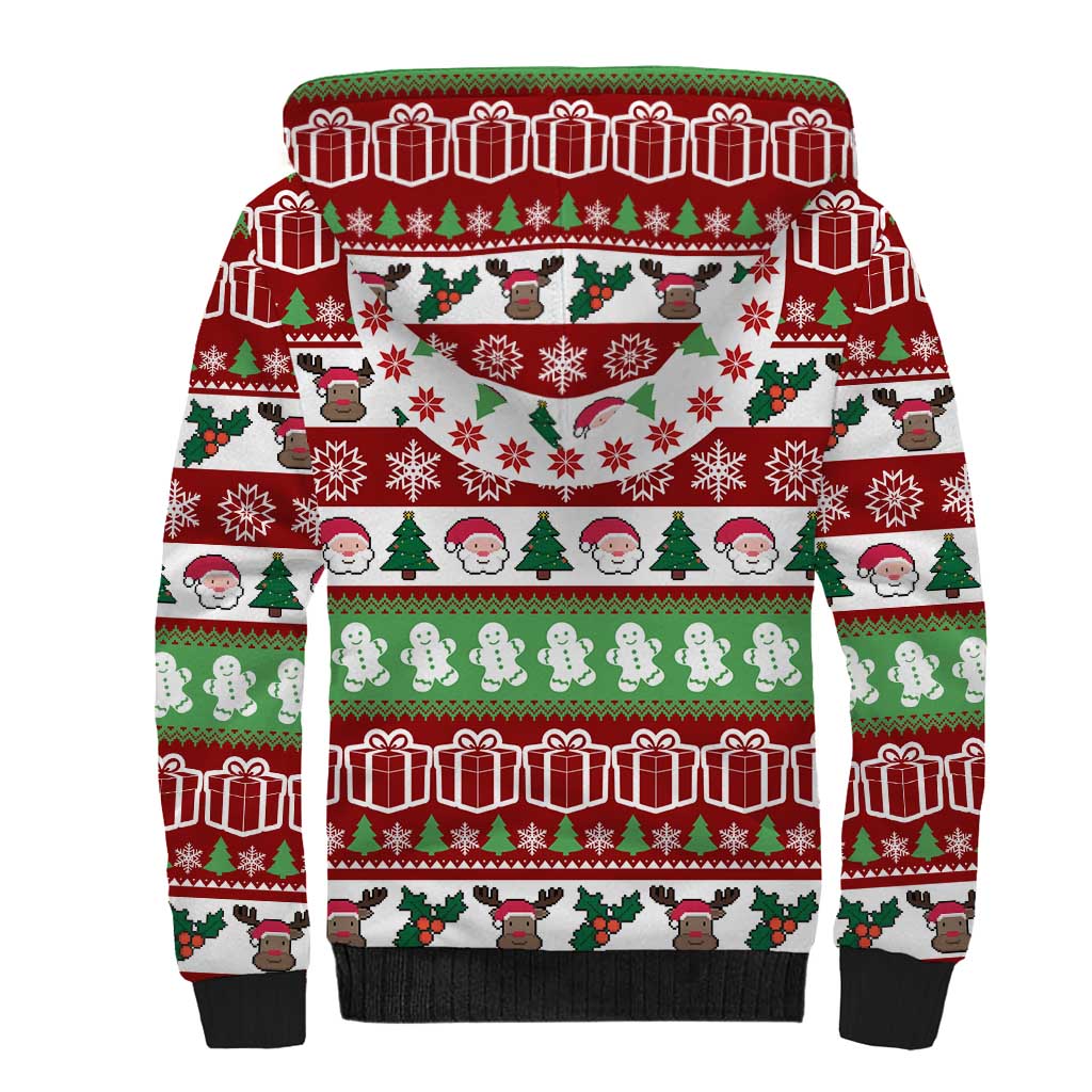 Snowman Tree Christmas Sherpa Hoodie Xmas Holiday Patterns - Wonder Print Shop