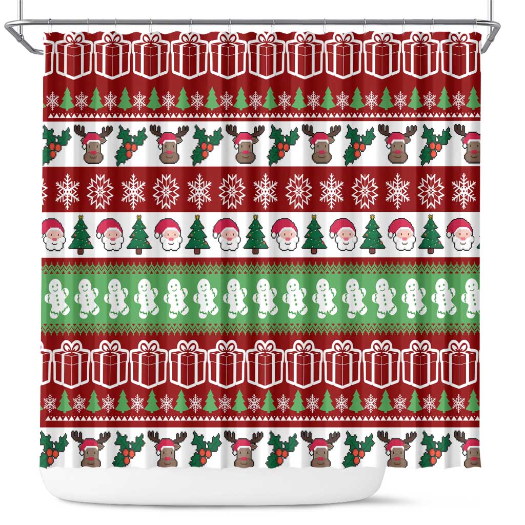 Snowman Tree Christmas Shower Curtain Xmas Holiday Patterns - Wonder Print Shop