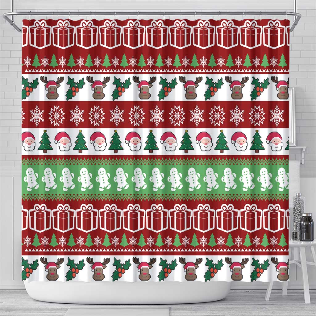 Snowman Tree Christmas Shower Curtain Xmas Holiday Patterns - Wonder Print Shop
