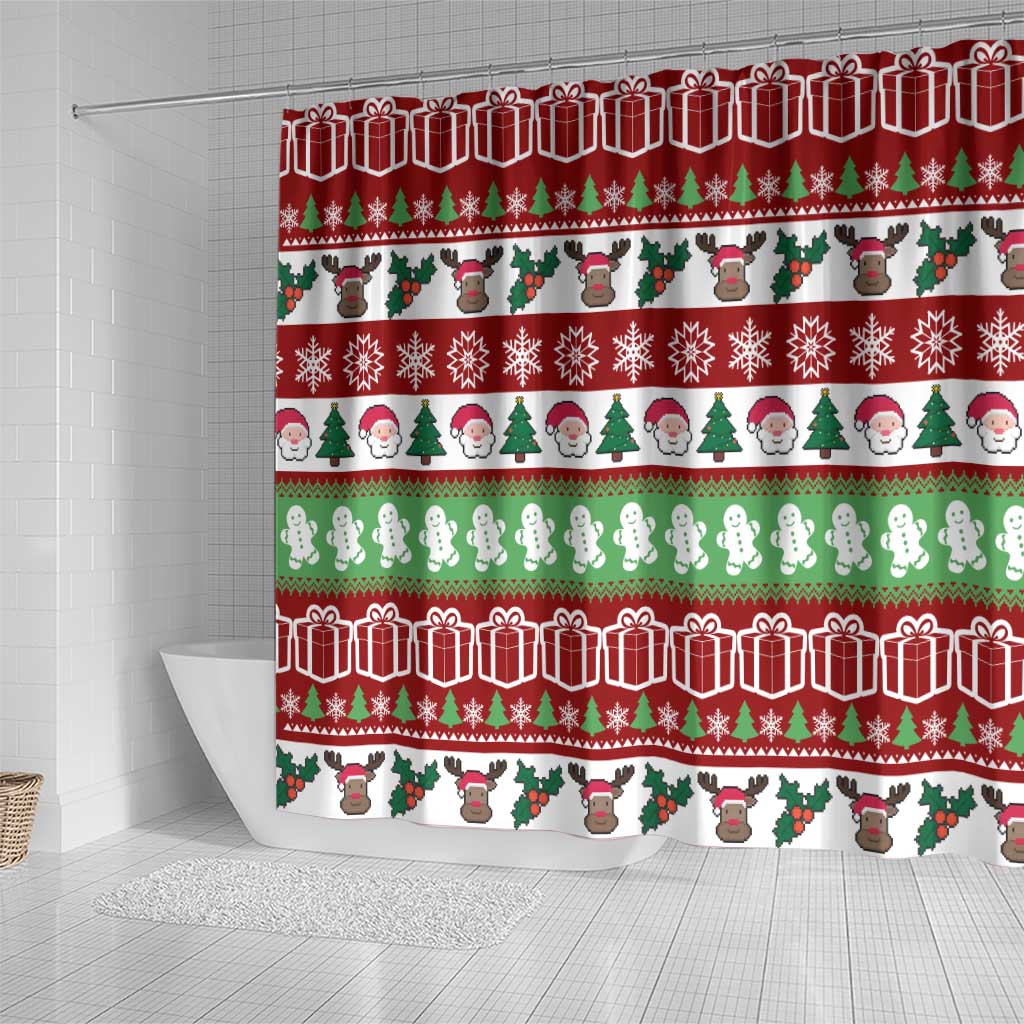 Snowman Tree Christmas Shower Curtain Xmas Holiday Patterns - Wonder Print Shop