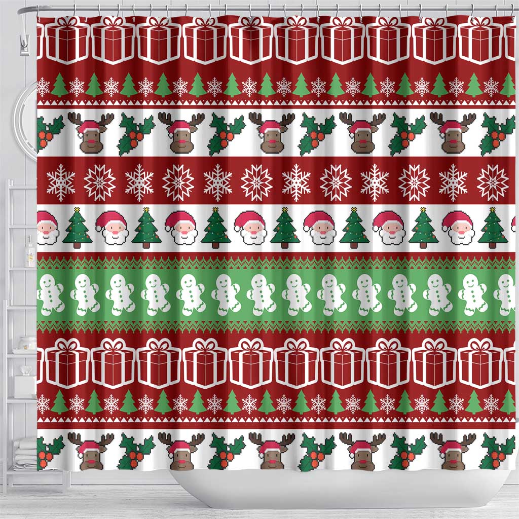 Snowman Tree Christmas Shower Curtain Xmas Holiday Patterns - Wonder Print Shop