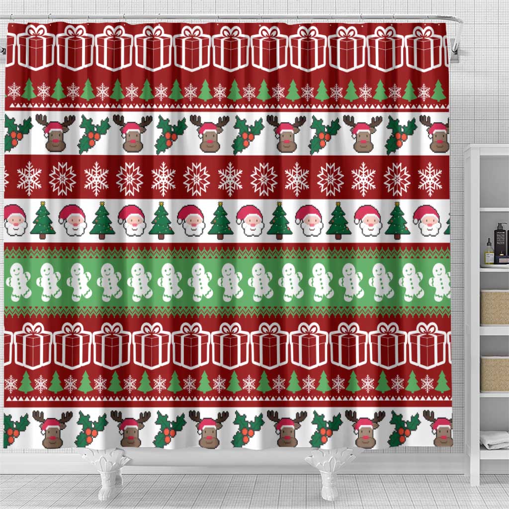 Snowman Tree Christmas Shower Curtain Xmas Holiday Patterns - Wonder Print Shop