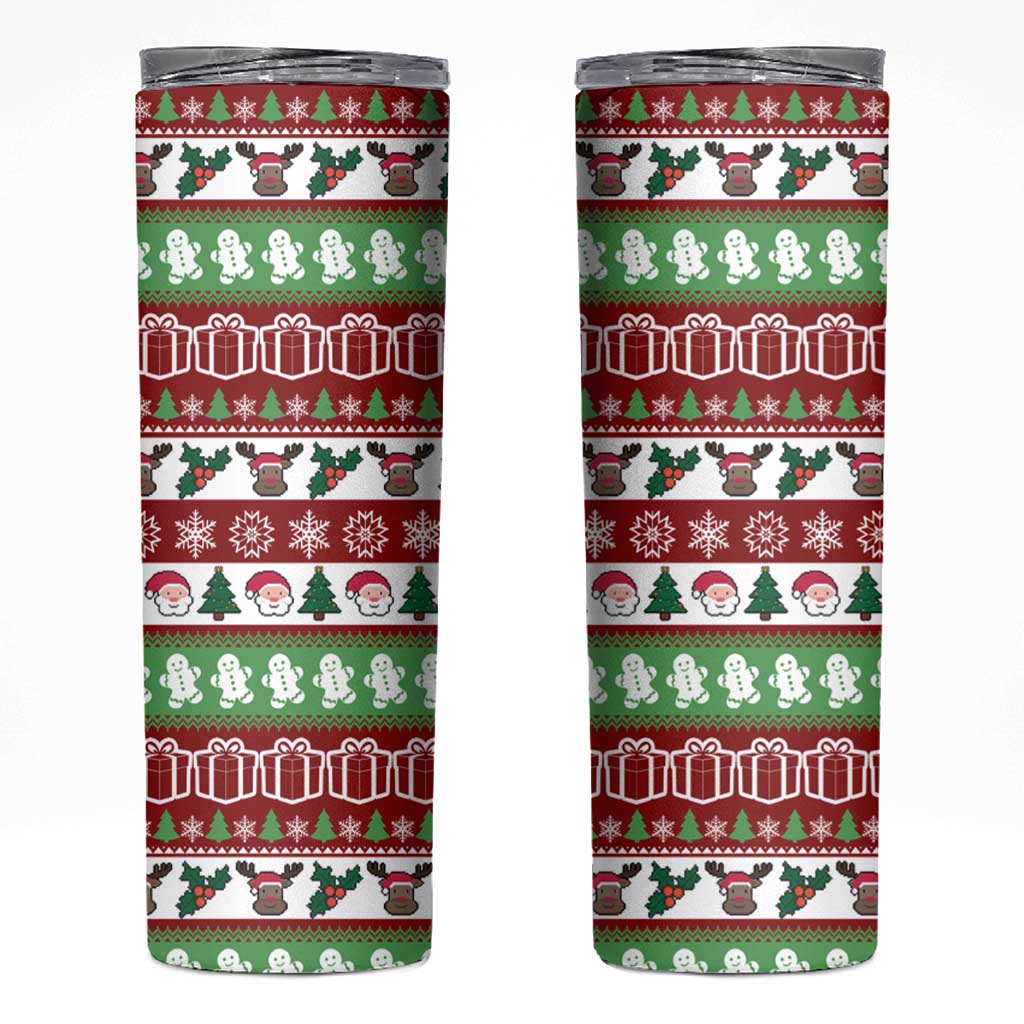 Snowman Tree Christmas Skinny Tumbler Xmas Holiday Patterns - Wonder Print Shop