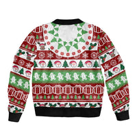 Snowman Tree Christmas Sleeve Zip Bomber Jacket Xmas Holiday Patterns - Wonder Print Shop