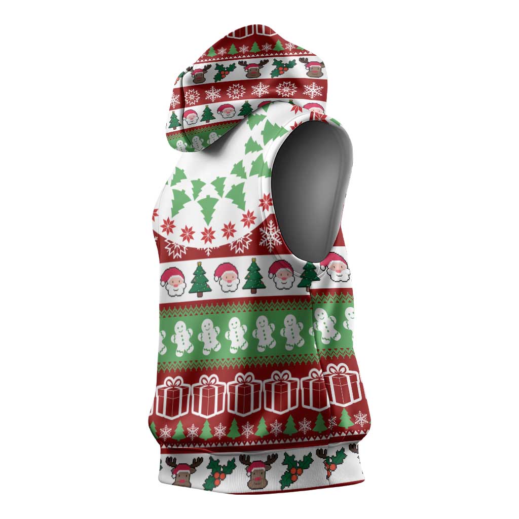 Snowman Tree Christmas Sleeveless Hoodie Xmas Holiday Patterns - Wonder Print Shop