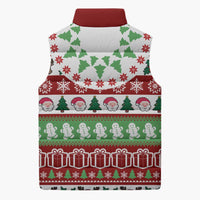 Snowman Tree Christmas Sleeveless Puffer Jacket Xmas Holiday Patterns - Wonder Print Shop