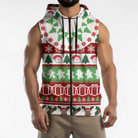 Snowman Tree Christmas Sleeveless Zip Hoodie Xmas Holiday Patterns - Wonder Print Shop