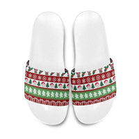 Snowman Tree Christmas Slide Sandals Xmas Holiday Patterns - Wonder Print Shop