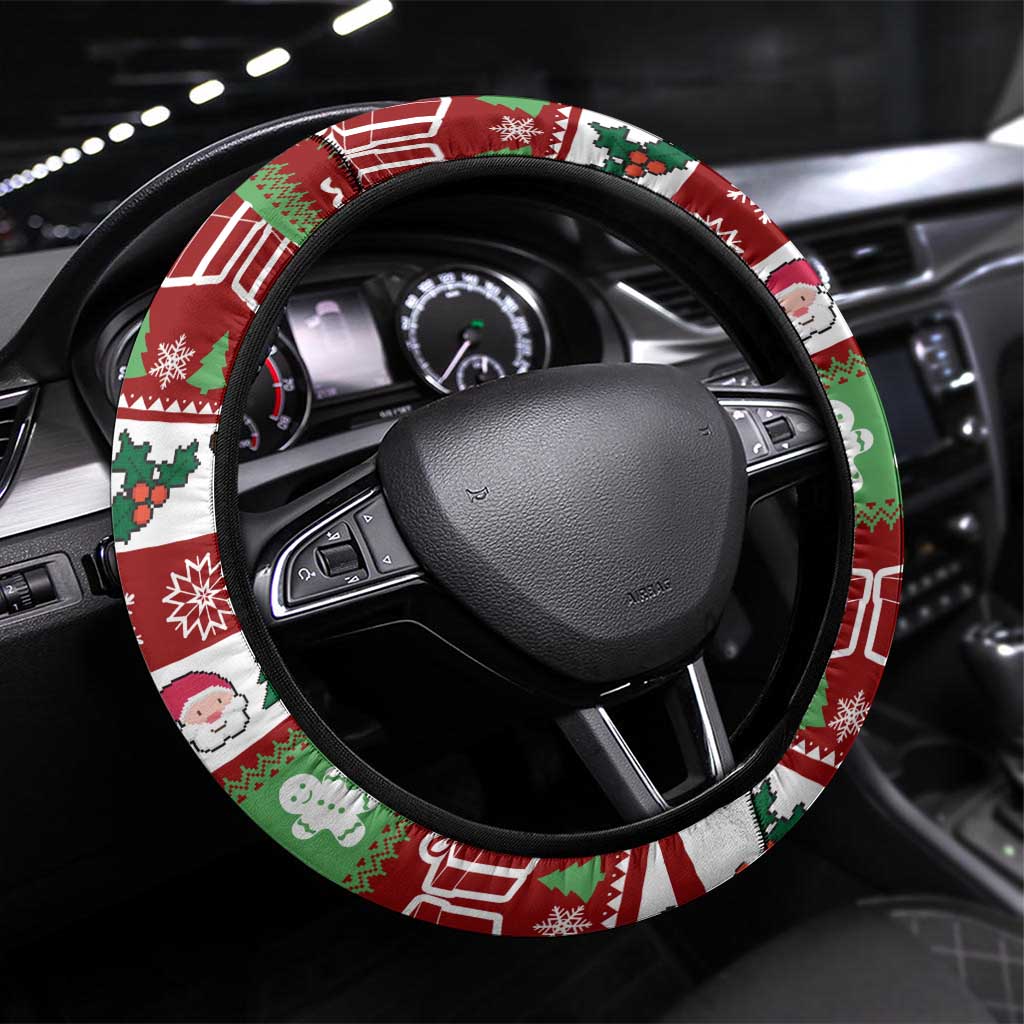 Snowman Tree Christmas Steering Wheel Cover Xmas Holiday Patterns - Wonder Print Shop