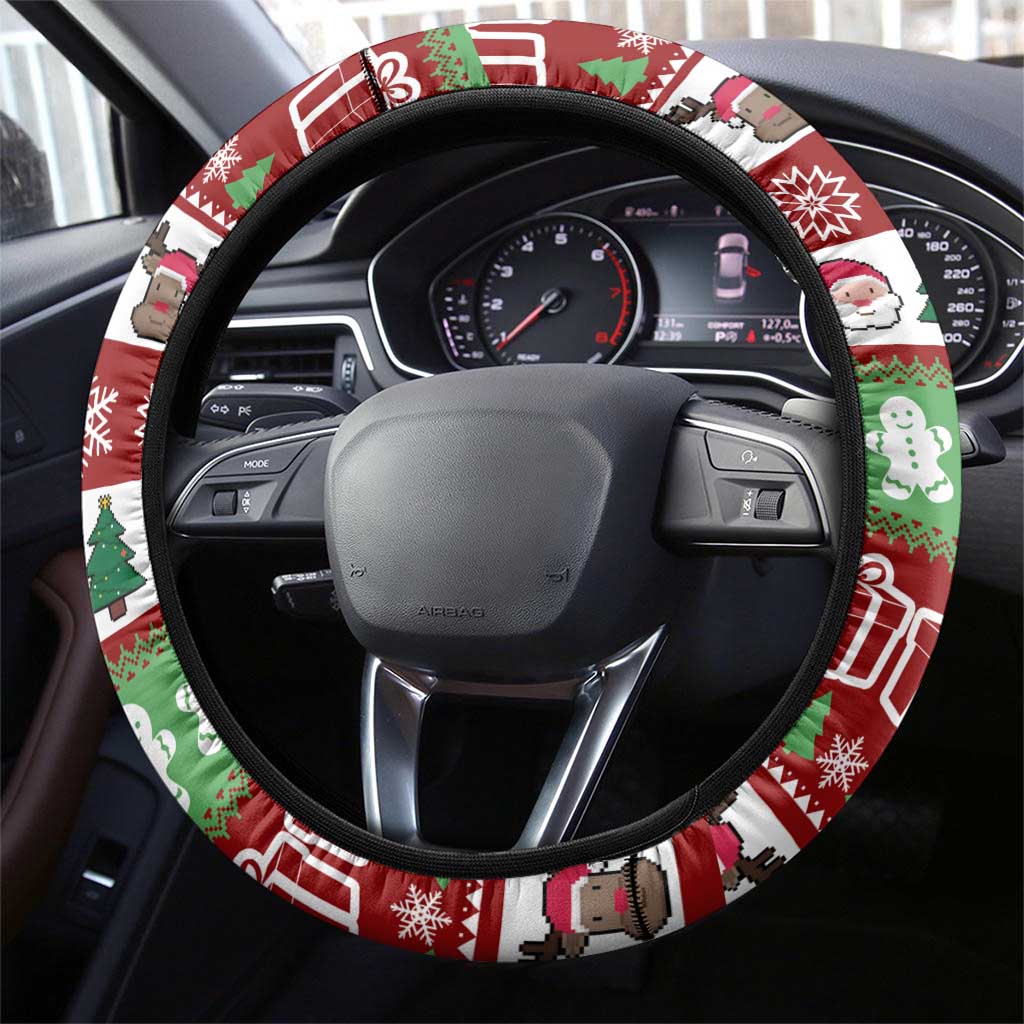 Snowman Tree Christmas Steering Wheel Cover Xmas Holiday Patterns - Wonder Print Shop