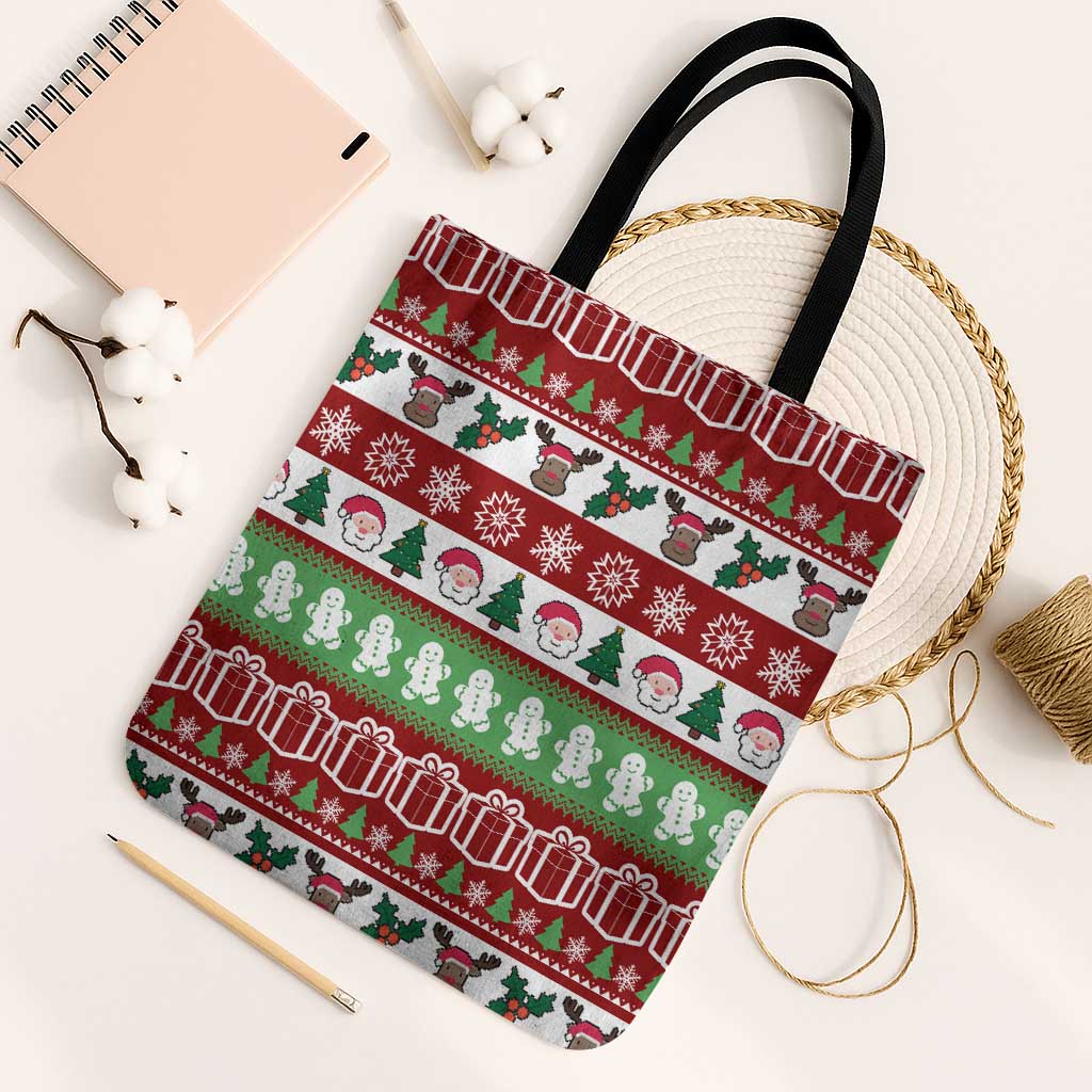 Snowman Tree Christmas Tote Bag Xmas Holiday Patterns - Wonder Print Shop