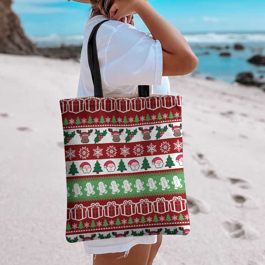 Snowman Tree Christmas Tote Bag Xmas Holiday Patterns - Wonder Print Shop