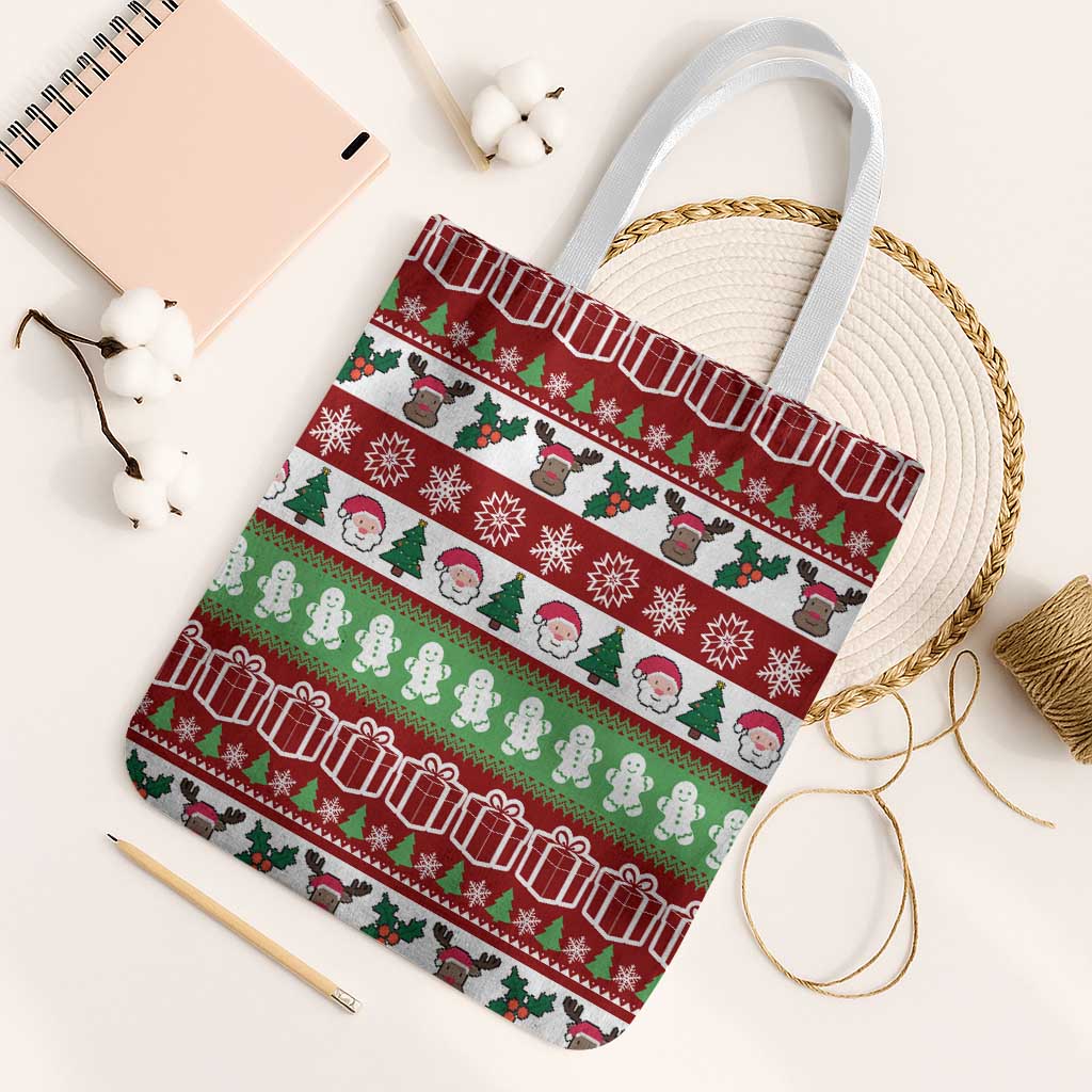 Snowman Tree Christmas Tote Bag Xmas Holiday Patterns - Wonder Print Shop