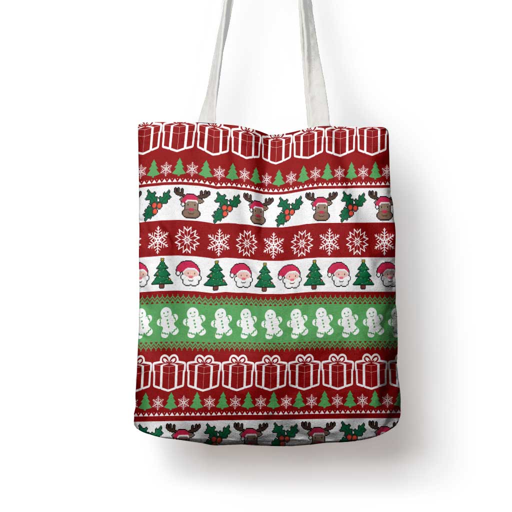 Snowman Tree Christmas Tote Bag Xmas Holiday Patterns - Wonder Print Shop