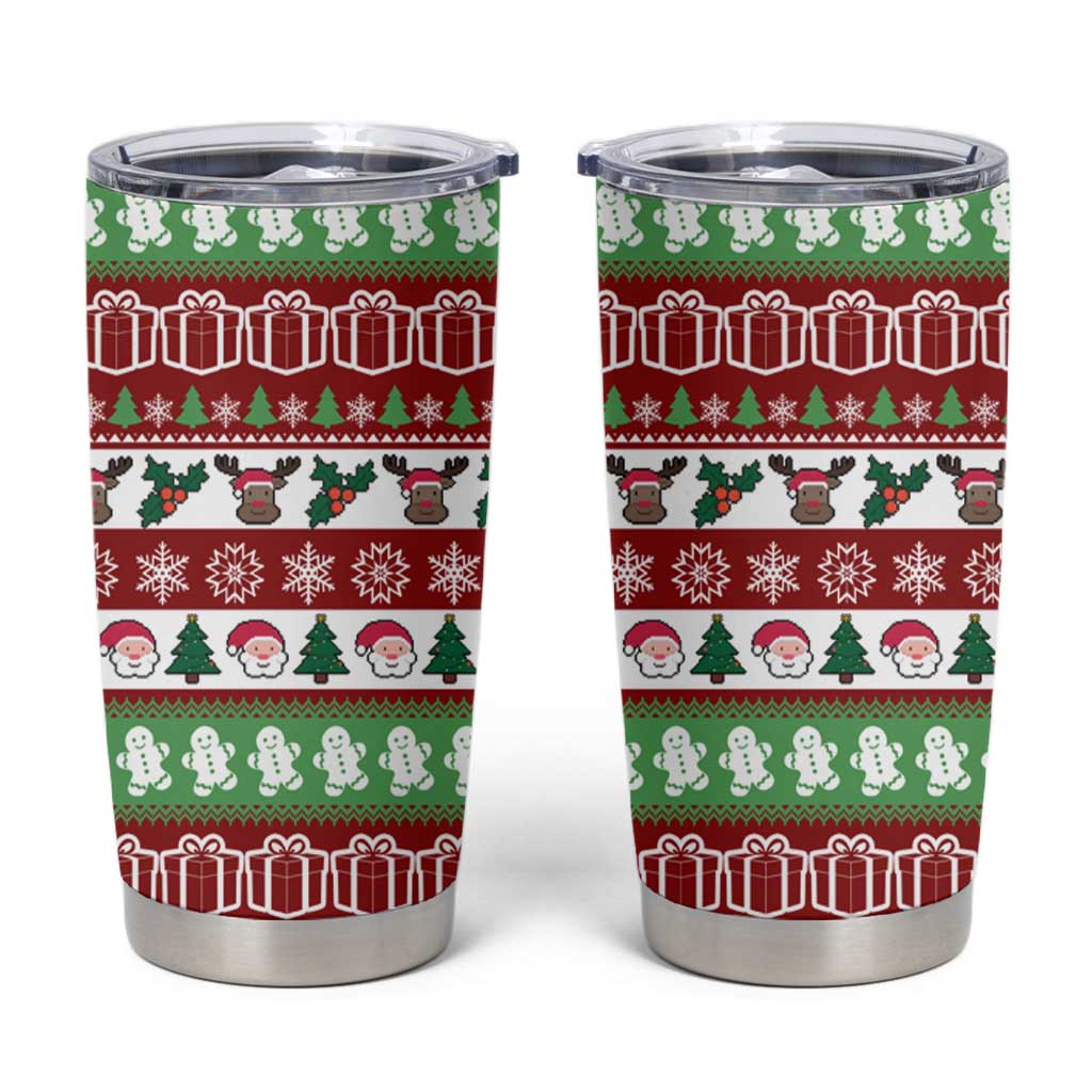 Snowman Tree Christmas Tumbler Cup Xmas Holiday Patterns - Wonder Print Shop
