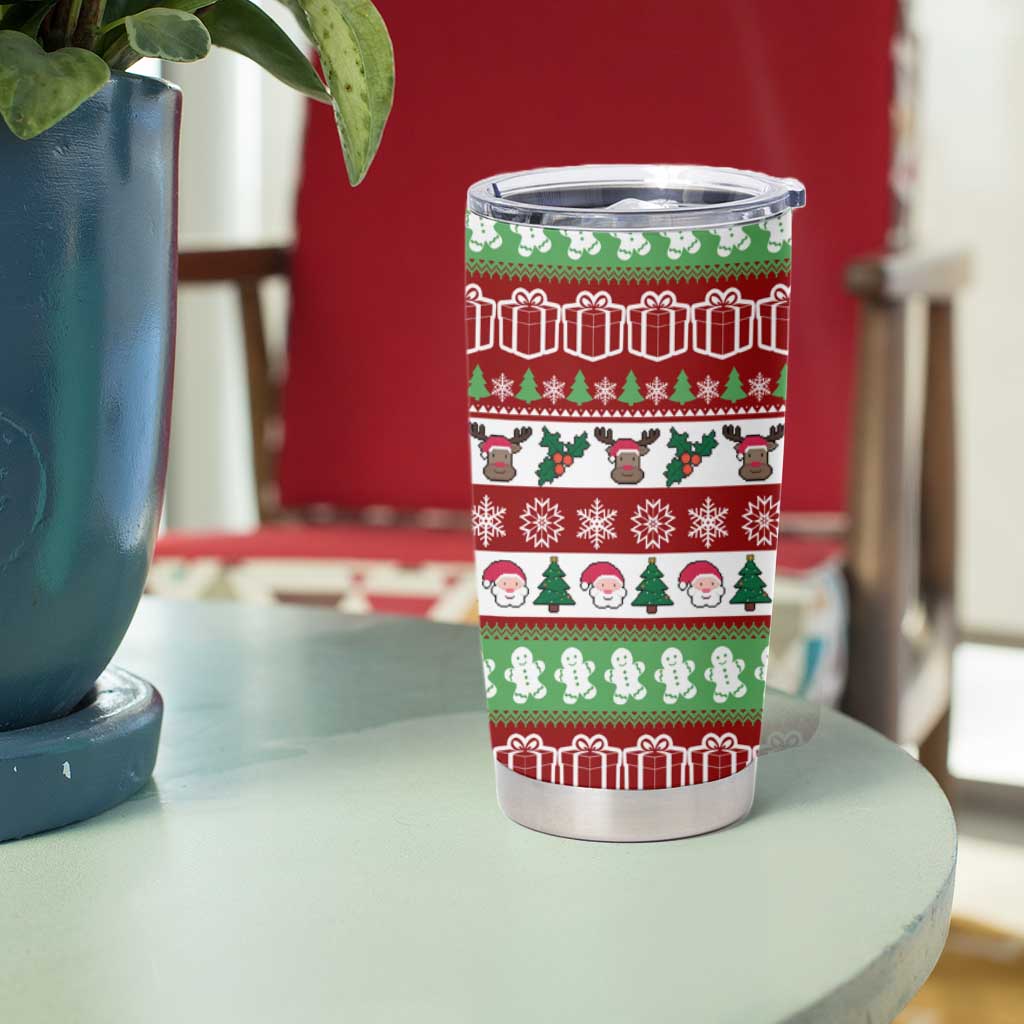 Snowman Tree Christmas Tumbler Cup Xmas Holiday Patterns - Wonder Print Shop