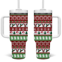 Snowman Tree Christmas Tumbler With Handle Xmas Holiday Patterns - Wonder Print Shop