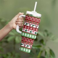 Snowman Tree Christmas Tumbler With Handle Xmas Holiday Patterns - Wonder Print Shop