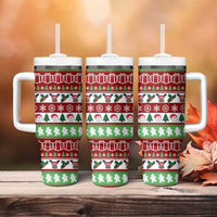 Snowman Tree Christmas Tumbler With Handle Xmas Holiday Patterns - Wonder Print Shop