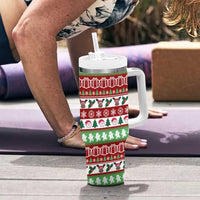 Snowman Tree Christmas Tumbler With Handle Xmas Holiday Patterns - Wonder Print Shop
