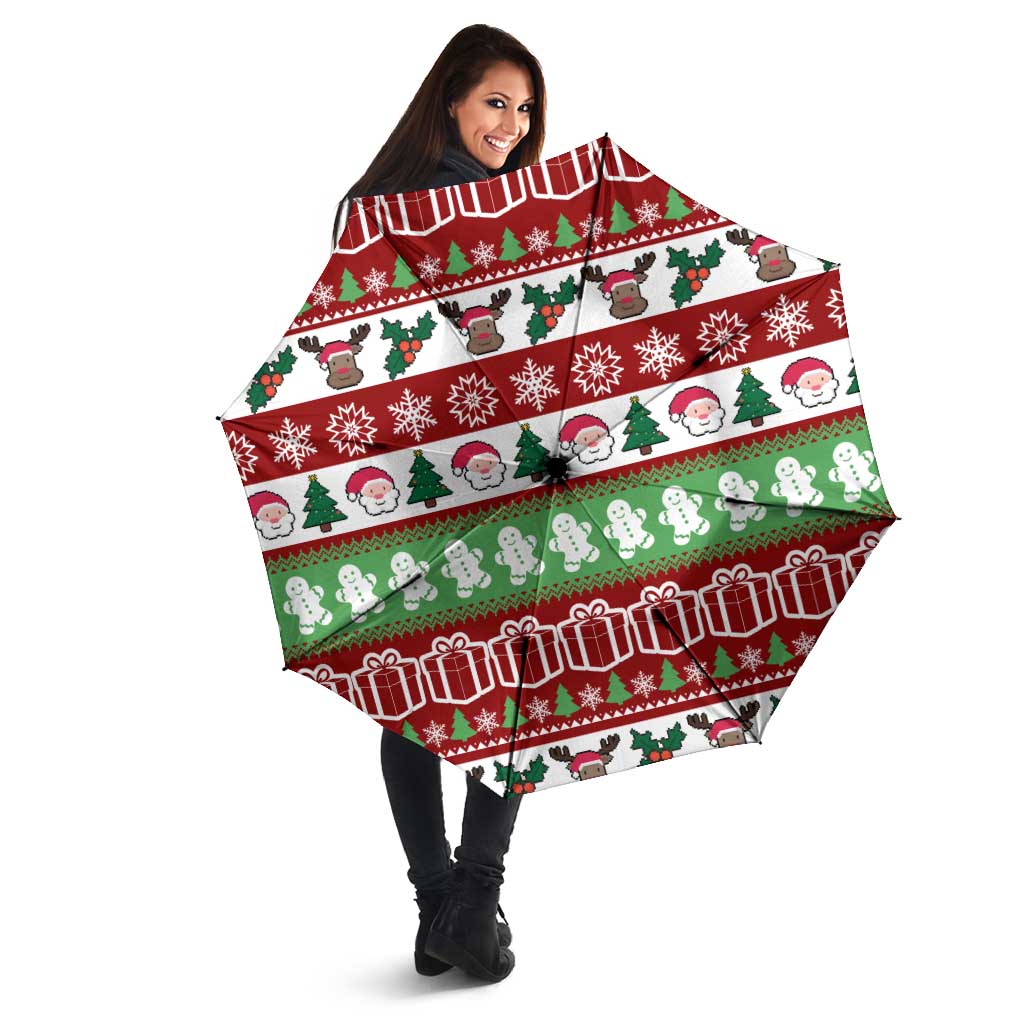 Snowman Tree Christmas Umbrella Xmas Holiday Patterns - Wonder Print Shop