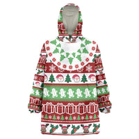 Snowman Tree Christmas Wearable Blanket Hoodie Xmas Holiday Patterns - Wonder Print Shop