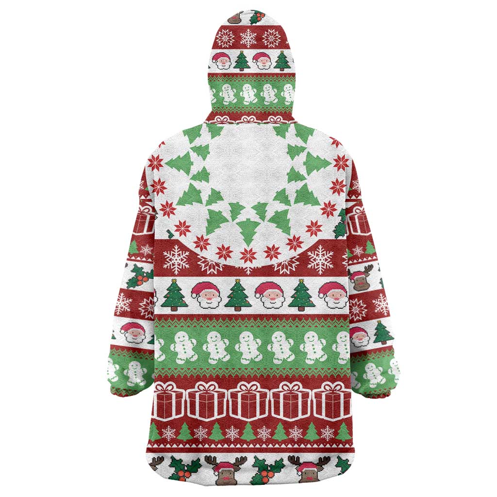 Snowman Tree Christmas Wearable Blanket Hoodie Xmas Holiday Patterns - Wonder Print Shop