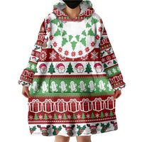 Snowman Tree Christmas Wearable Blanket Hoodie Xmas Holiday Patterns - Wonder Print Shop