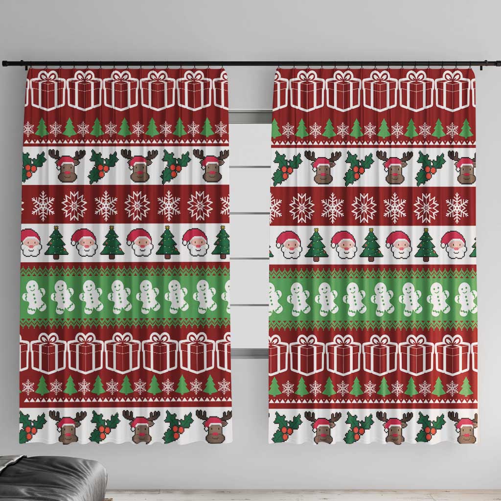 Snowman Tree Christmas Window Curtain Xmas Holiday Patterns - Wonder Print Shop