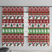 Snowman Tree Christmas Window Curtain Xmas Holiday Patterns - Wonder Print Shop