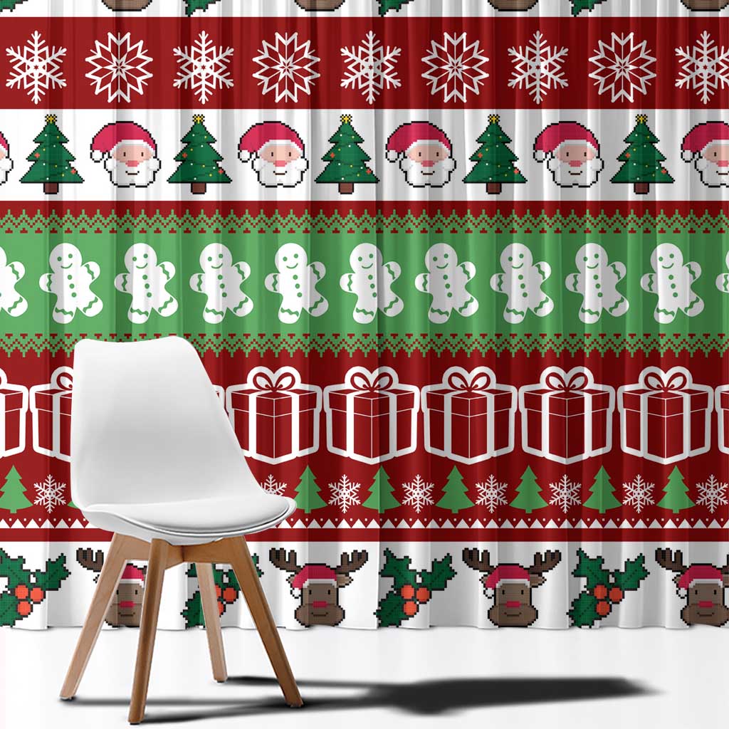 Snowman Tree Christmas Window Curtain Xmas Holiday Patterns - Wonder Print Shop