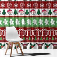 Snowman Tree Christmas Window Curtain Xmas Holiday Patterns - Wonder Print Shop