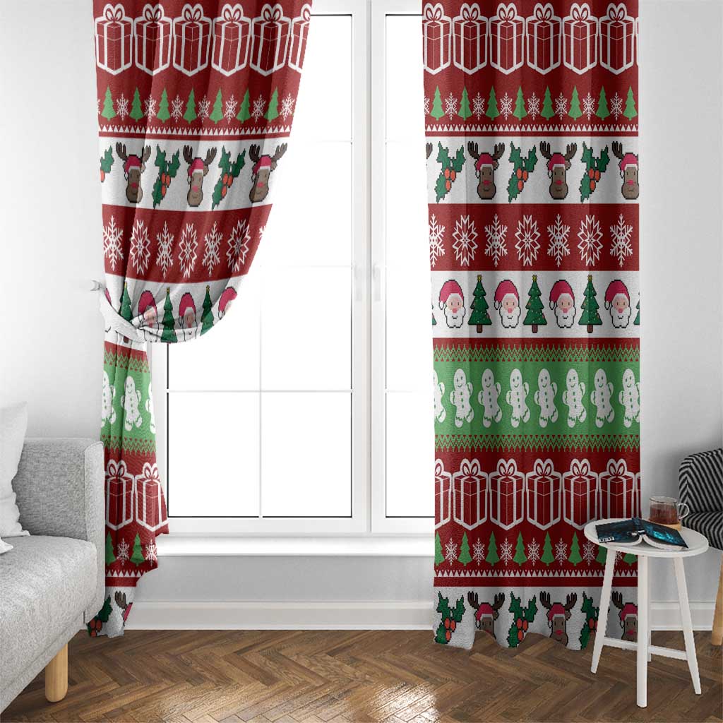 Snowman Tree Christmas Window Curtain Xmas Holiday Patterns - Wonder Print Shop