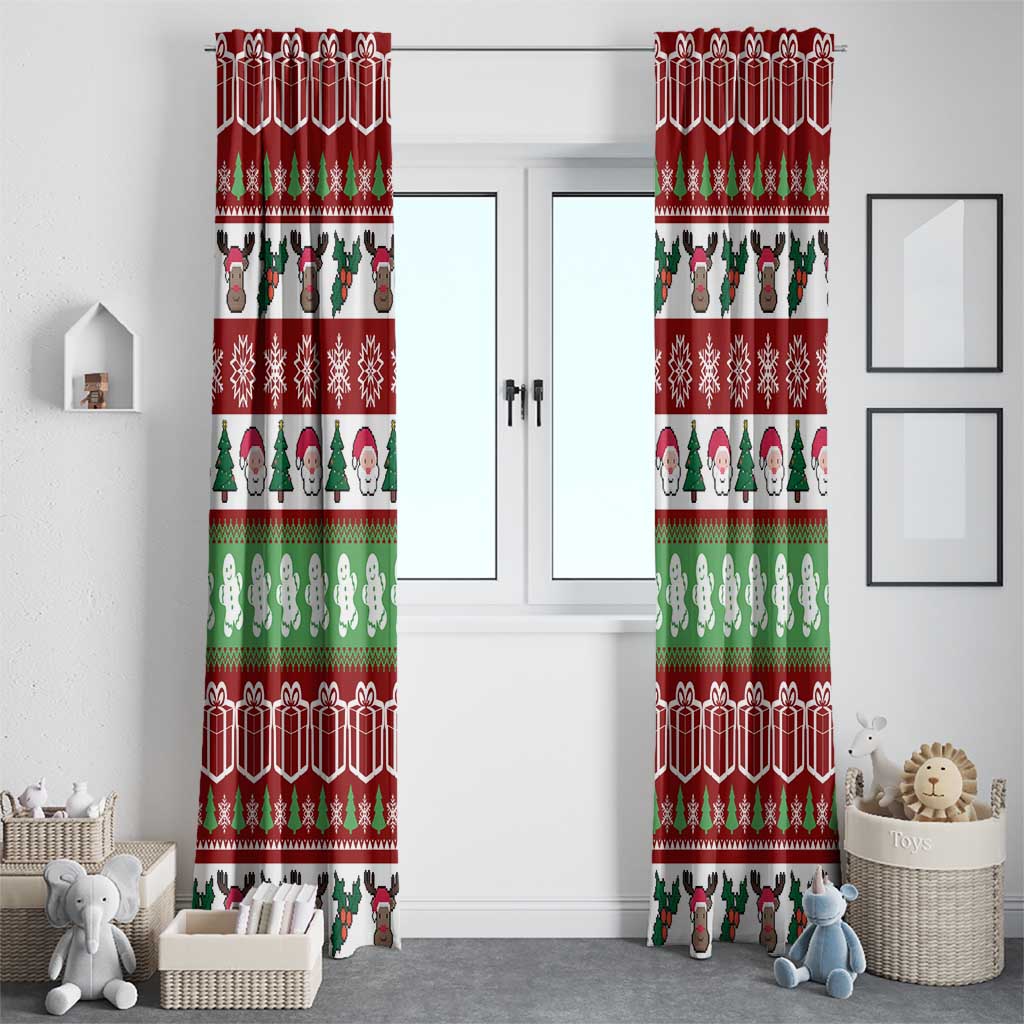 Snowman Tree Christmas Window Curtain Xmas Holiday Patterns - Wonder Print Shop