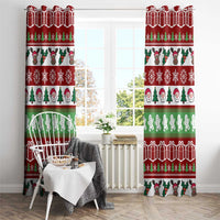 Snowman Tree Christmas Window Curtain Xmas Holiday Patterns - Wonder Print Shop