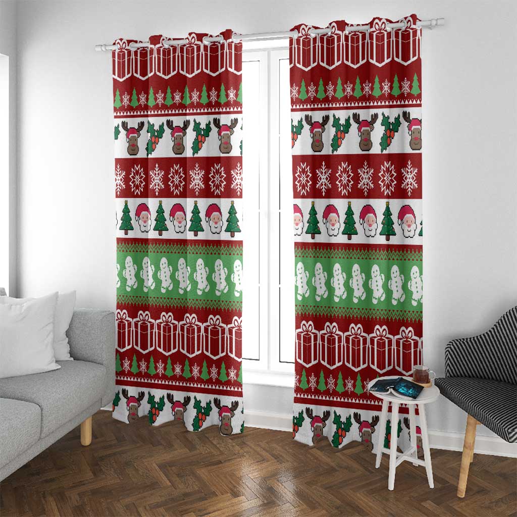 Snowman Tree Christmas Window Curtain Xmas Holiday Patterns - Wonder Print Shop
